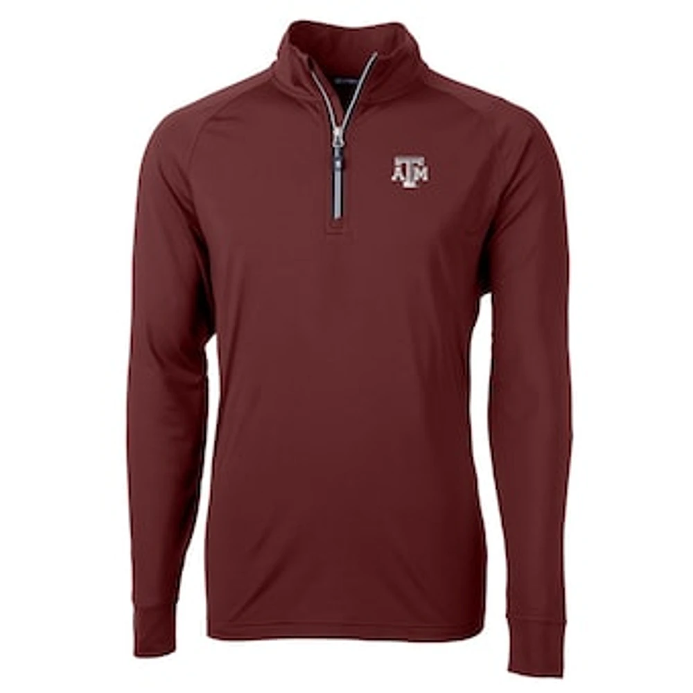 Men's Cutter & Buck Maroon Texas A&M Aggies Adapt Eco Knit Stretch Recycled Quarter-Zip Pullover Top