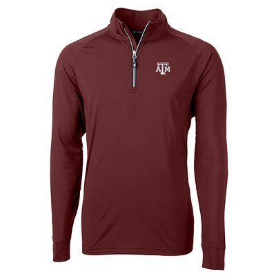 Men's Cutter & Buck Maroon Texas A&M Aggies Adapt Eco Knit Stretch Recycled Quarter-Zip Pullover Top