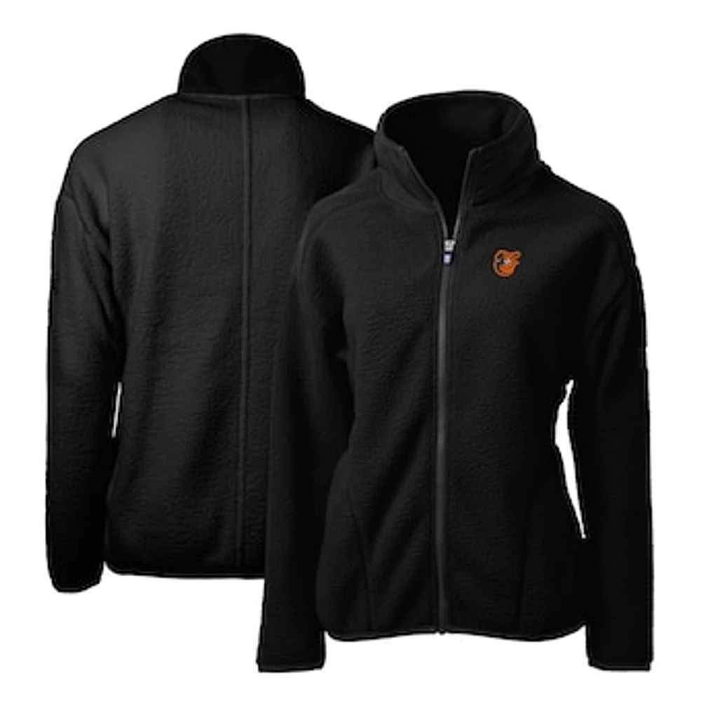 Women's Cutter & Buck Black Baltimore Orioles Cascade Eco Sherpa Fleece Full-Zip Jacket