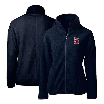 Women's Cutter & Buck Navy St. Louis Cardinals Cascade Eco Sherpa Fleece Full-Zip Jacket
