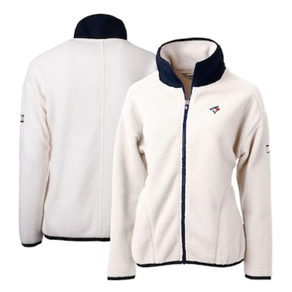 Women's Cutter & Buck Navy Toronto Blue Jays Cascade Eco Sherpa Fleece Full-Zip Jacket