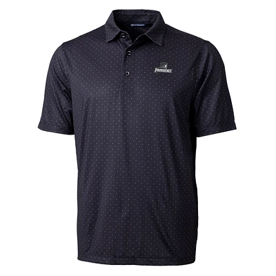 Men's Cutter & Buck Black Providence Friars Pike Double Dot Print Stretch Polo