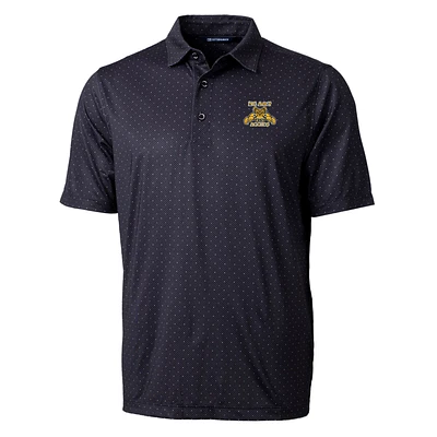 Men's Cutter & Buck Black North Carolina A&T Aggies Pike Double Dot Print Stretch Polo