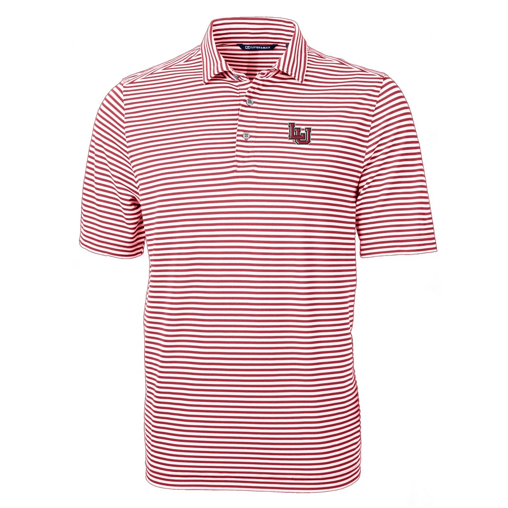 Men's Cutter & Buck Cardinal Lamar Cardinals Virtue Eco Pique Stripe Recycled Polo