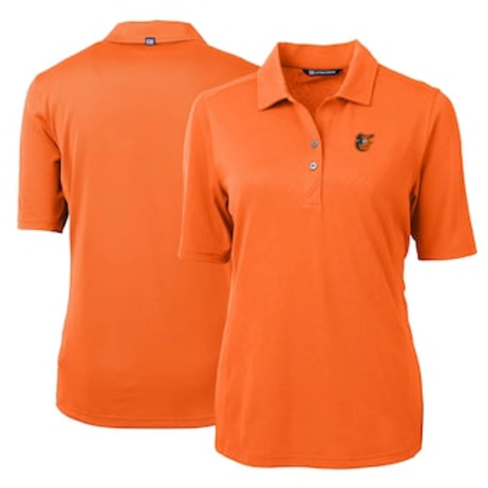 Women's Cutter & Buck Orange Baltimore Orioles Virtue Eco Pique Recycled Polo