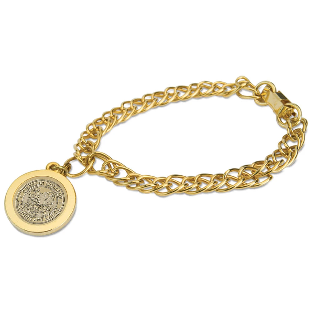 Women's Gold Oberlin Yeomen Charm Bracelet