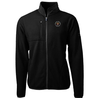 Men's Cutter & Buck Black Virginia Military Institute Keydets Team Logo Cascade Eco Sherpa Fleece Full-Zip Jacket