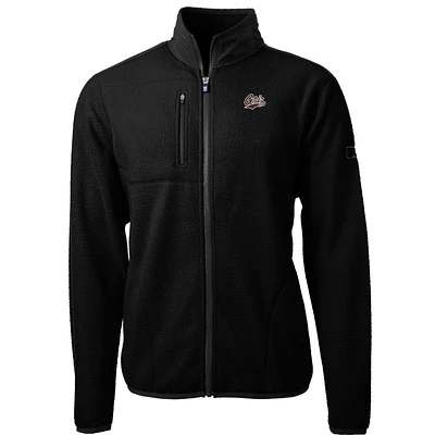 Men's Cutter & Buck Black Montana Grizzlies Team Logo Cascade Eco Sherpa Fleece Full-Zip Jacket