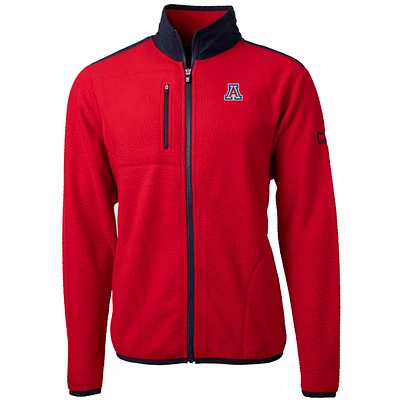 Men's Cutter & Buck Arizona Wildcats Team Logo Cascade Eco Sherpa Fleece Full-Zip Jacket