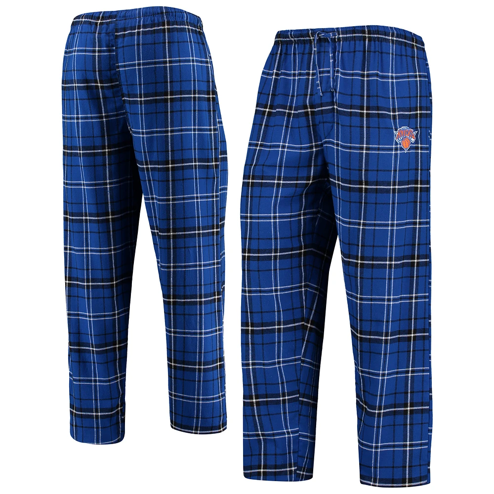 Men's Concepts Sport Blue/ New York Knicks Ultimate Plaid Flannel Pants