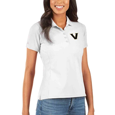 Women's Antigua White Vanderbilt Commodores Team Logo Legacy Pique Polo