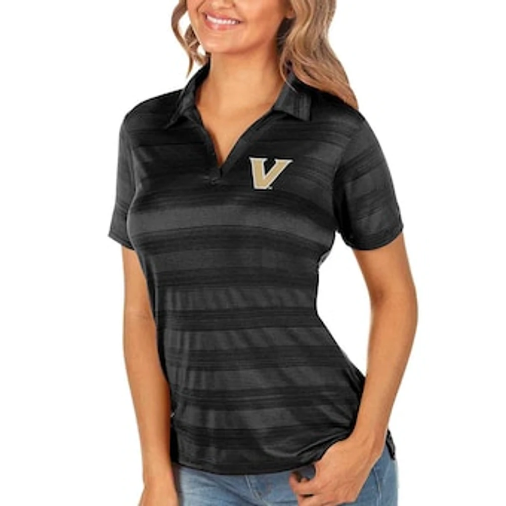 Women's Antigua Black Vanderbilt Commodores Team Logo Compass Polo