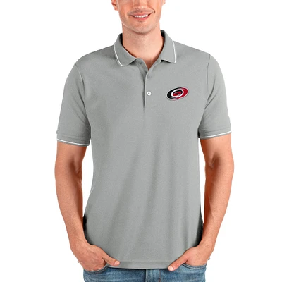 Men's Antigua Heathered Gray Carolina Hurricanes Affluent Polo