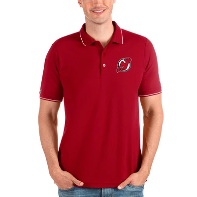 Men's Antigua Red New Jersey Devils Affluent Polo