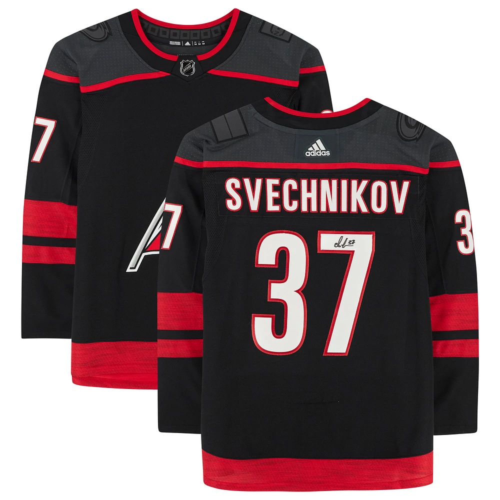Andrei Svechnikov Black Carolina Hurricanes Autographed adidas Authentic Jersey