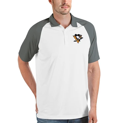 Men's Antigua White Pittsburgh Penguins Nova Polo