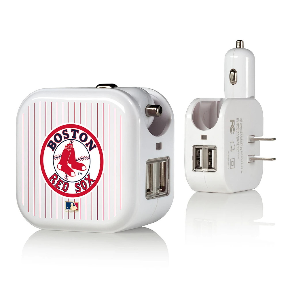 Boston Red Sox 2-in-1 Pinstripe Cooperstown Design USB Charger