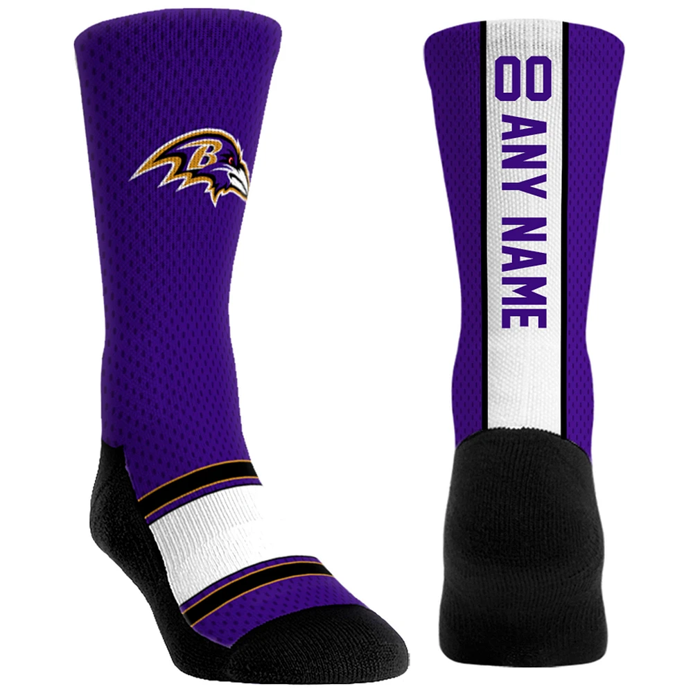 Youth Rock Em Socks Baltimore Ravens Custom Jersey Crew Socks
