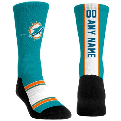 Youth Rock Em Socks Miami Dolphins Custom Jersey Crew Socks
