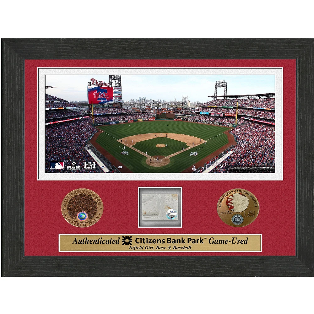 Philadelphia Phillies Citizens Bank Park Game-Used Combo Swatch 9'' x 11'' Frame