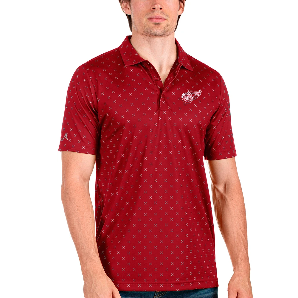 Men's Antigua Red Detroit Wings Spark Polo