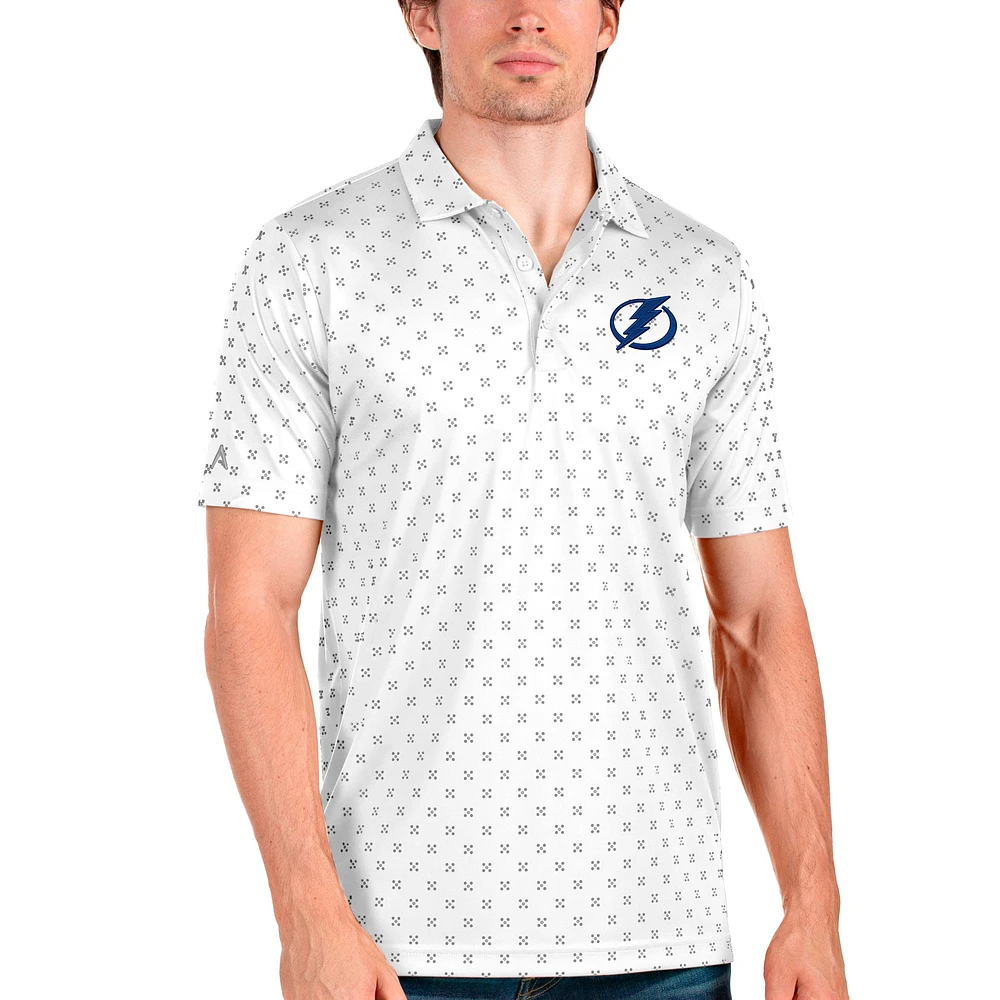 Men's Antigua White Tampa Bay Lightning Spark Polo