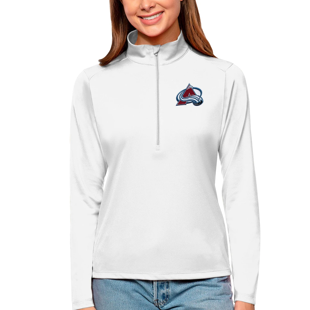 Women's Antigua Colorado Avalanche Tribute Quarter-Zip Pullover Top