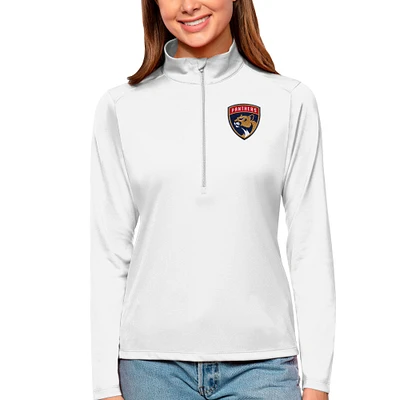 Women's Antigua Florida Panthers Tribute Quarter-Zip Pullover Top
