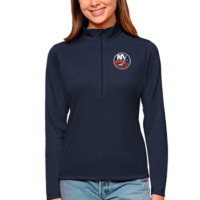 Women's Antigua Navy New York Islanders Tribute Quarter-Zip Pullover Top