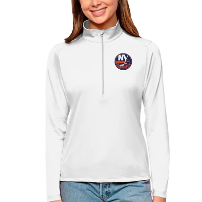 Women's Antigua New York Islanders Tribute Quarter-Zip Pullover Top