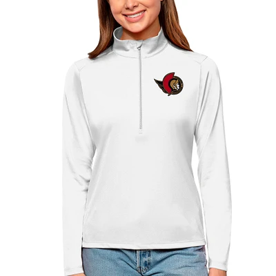 Women's Antigua Ottawa Senators Tribute Quarter-Zip Pullover Top