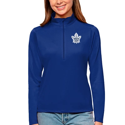 Women's Antigua Royal Toronto Maple Leafs Tribute Quarter-Zip Pullover Top