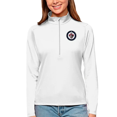 Women's Antigua Winnipeg Jets Tribute Quarter-Zip Pullover Top