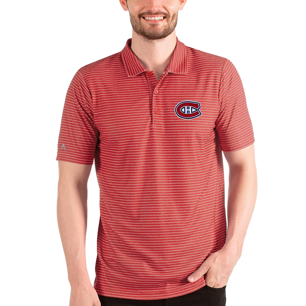 Men's Antigua Heathered Red Montreal Canadiens Esteem Polo
