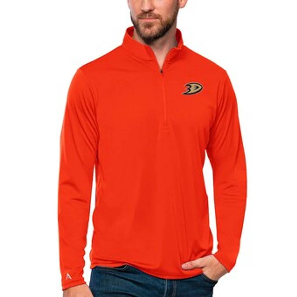 Men's Antigua Anaheim Ducks Tribute Quarter-Zip Pullover Top