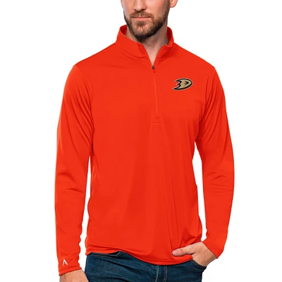Men's Antigua Anaheim Ducks Tribute Quarter-Zip Pullover Top