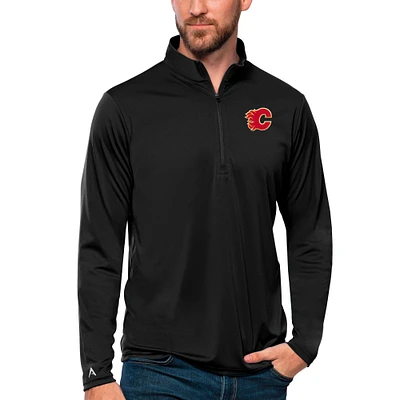 Men's Antigua Calgary Flames Tribute Quarter-Zip Pullover Top