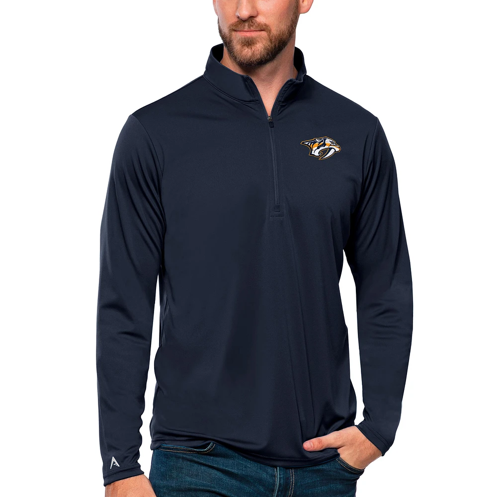 Men's Antigua Navy Nashville Predators Tribute Quarter-Zip Pullover Top