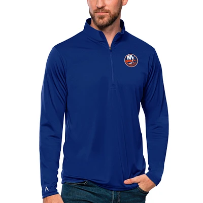 Men's Antigua Royal New York Islanders Tribute Quarter-Zip Pullover Top