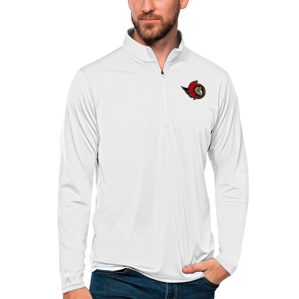 Men's Antigua Ottawa Senators Tribute Quarter-Zip Pullover Top