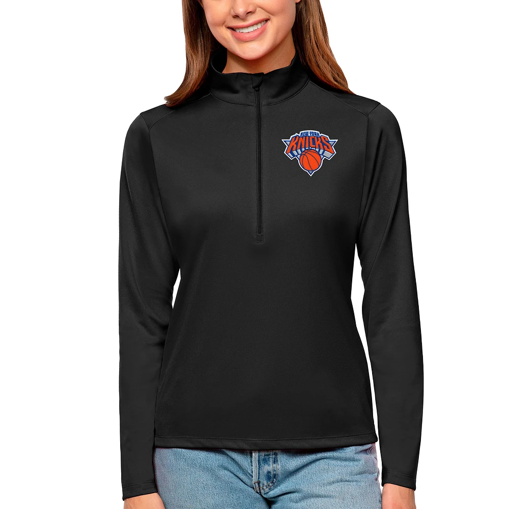 Women's Antigua New York Knicks Tribute Half-Zip Top