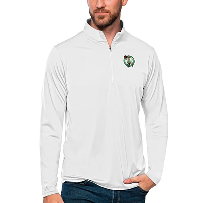 Men's Antigua Boston Celtics Tribute Quarter-Zip Pullover Top