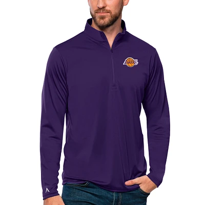 Men's Antigua Los Angeles Lakers Tribute Quarter-Zip Pullover Top