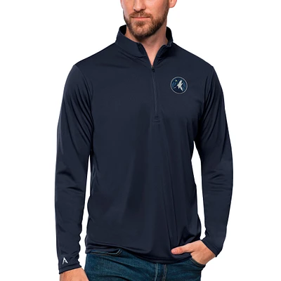 Men's Antigua Navy Minnesota Timberwolves Tribute Quarter-Zip Pullover Top