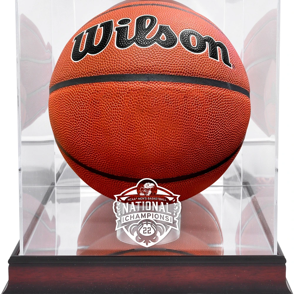 Fanatics Authentic Kansas Jayhawks 2022 NCAA Men's Basketball National Champions Mahogany Basketball Display Case