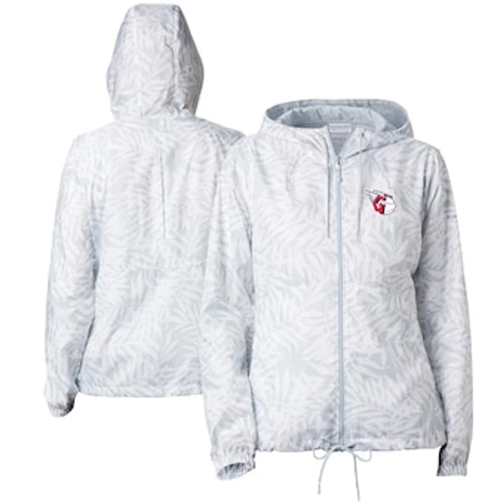 Women's Columbia Gray Cleveland Guardians Flash Forward Full-Zip Windbreaker Jacket