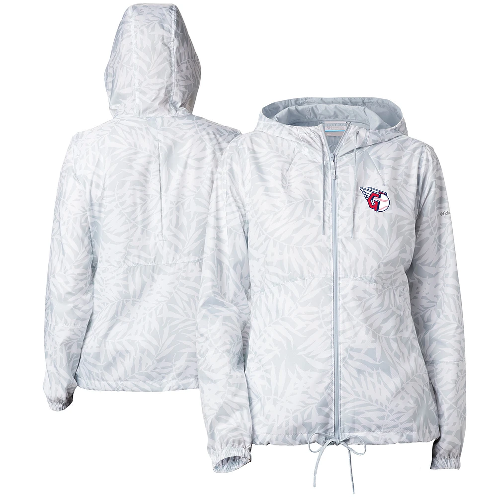 Women's Columbia Gray Cleveland Guardians Flash Forward Full-Zip Windbreaker Jacket