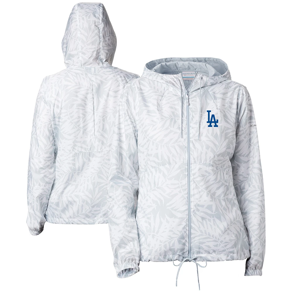 Women's Columbia White Los Angeles Dodgers Flash Forward Full-Zip Windbreaker Jacket