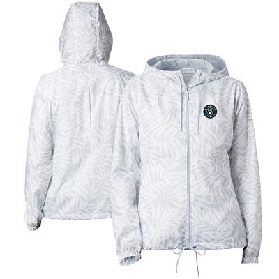 Women's Columbia Gray Milwaukee Brewers Flash Forward Full-Zip Windbreaker Jacket