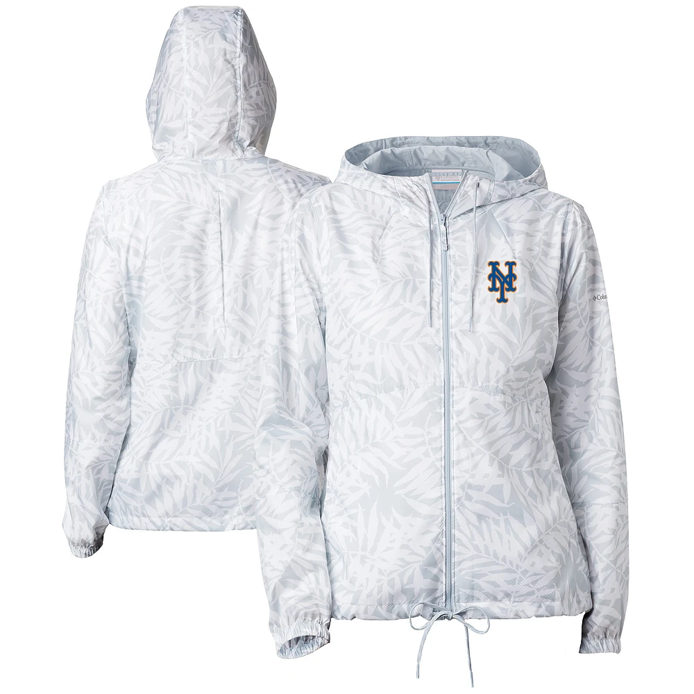Women's Columbia Gray New York Mets Flash Forward Full-Zip Windbreaker Jacket